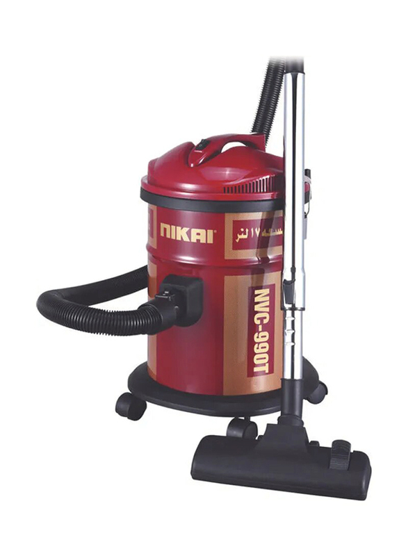 Nikai Drum Vacuum Cleaner, 17L, 1600W, NVC990T, Red/Black