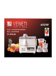Veneti 4-in-1 Juicer Blender, 450W, VI-809JB, White