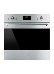 Smeg 70L Built In Stainless Steel Electric Oven, 3000W, SF6300VX, Black/Silver