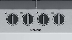 Siemens 4-Burner Built-In Gas Hobs, EC6A5PB90M, Silver/Black