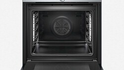 Siemens 71L Built-In Electric Gas Oven, 2200W, HB678GBS6M, Silver/Black
