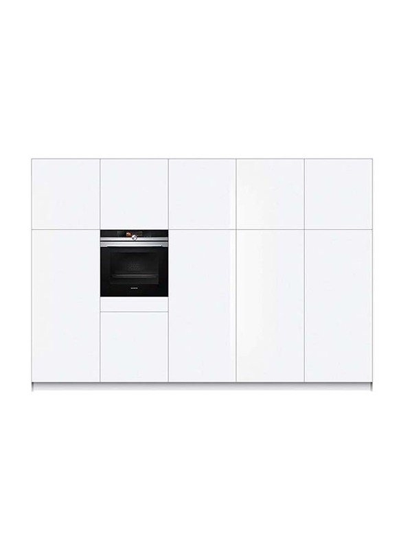 Siemens 71L Built-In Electric Gas Oven, 2200W, HB678GBS6M, Silver/Black