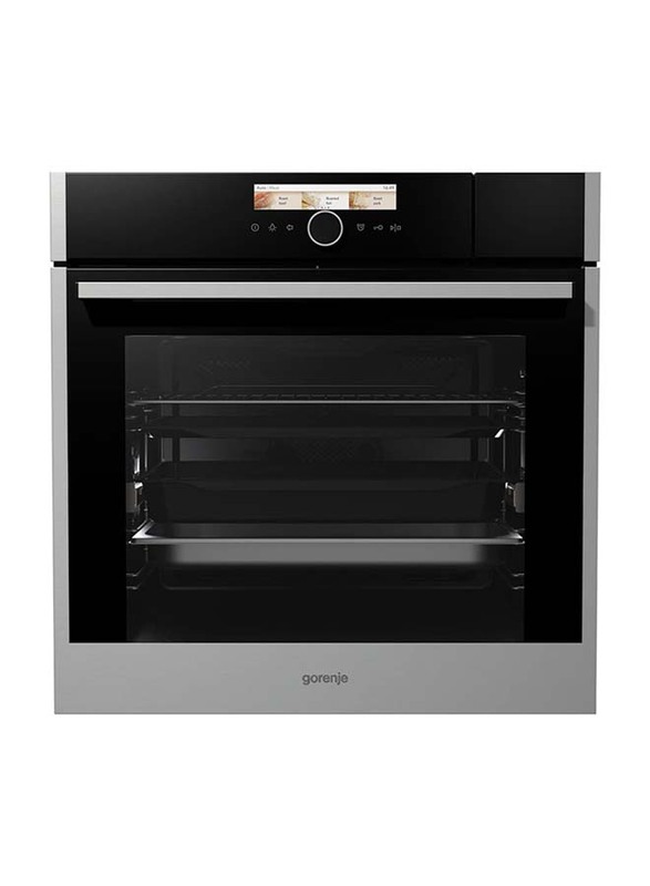 Gorenje 73L Combined Steam Built-In Gas Oven, 2700W, BCS798S24X, Silver/Black