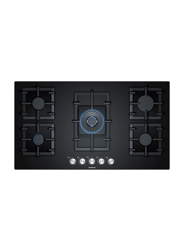 

Siemens 5-Burner Built-In Electric Gas Hob, EP9B6QO90M, Black