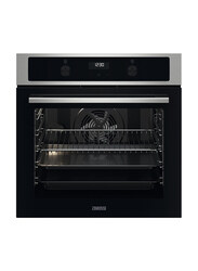 Zanussi 75L Stainless Steel Built-In Electric Oven, 2980W, ZOHKD4X1A, Silver/Black