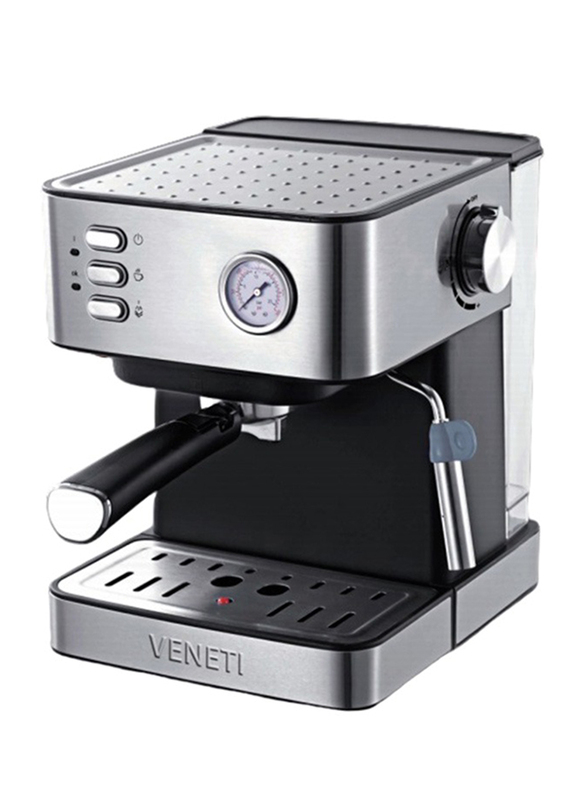 Veneti Espresso Coffee Machine, 850W, VI-6861CM, Silver