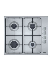 Siemens 4-Burner Built-In Stainless Steel Gas Hob, EB6C5PB82M, Silver