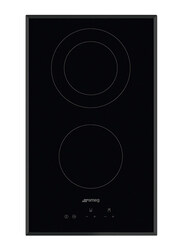 Smeg 2-Burner Built In Glass Ceramic Electric Hobs, 2900W, SE332EB, Black
