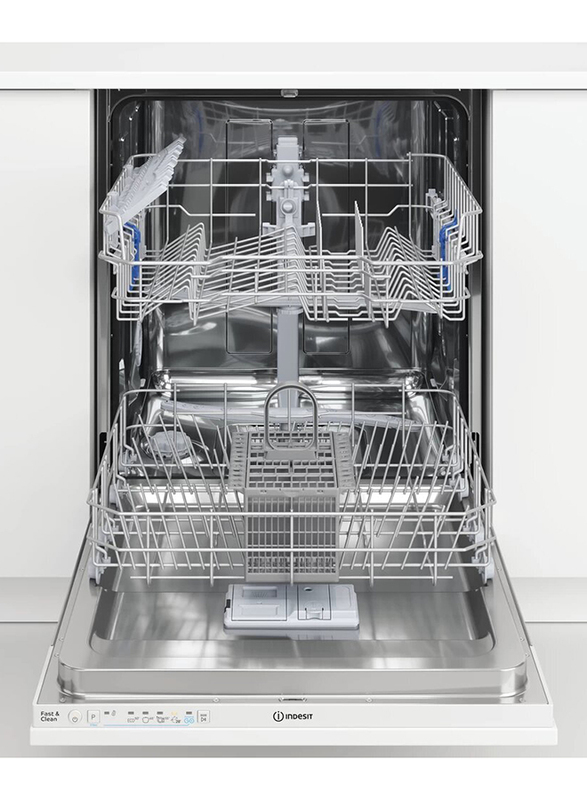 Indesit 13 Place Settings Built-In Fully Integrated Dishwasher, DIE2B19UK, White