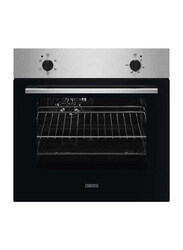 Zanussi 53L Stainless Steel Built-In Electric Oven, ZOHNC0X1, Silver/Black