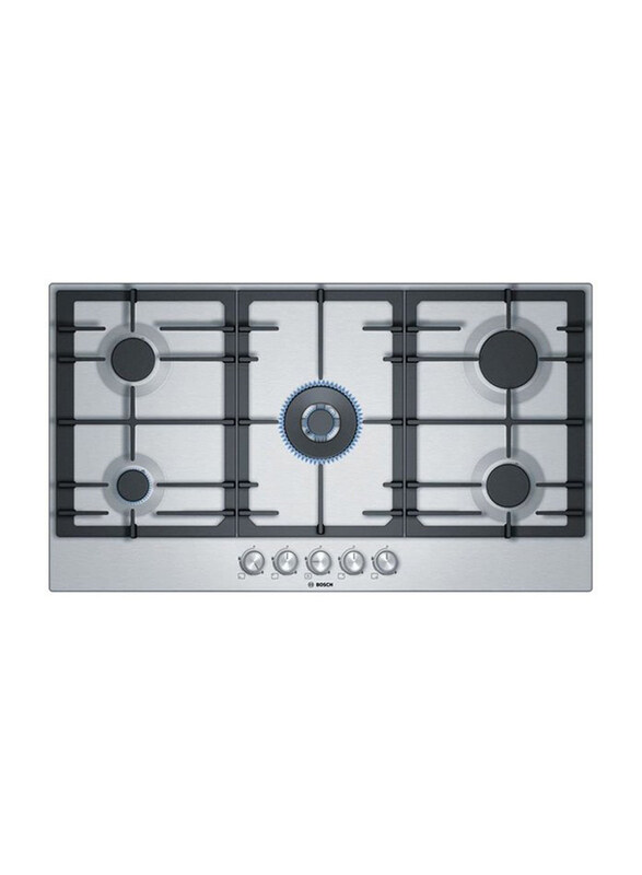 

Bosch 5-Burner Gas Burners Built-In Hob, PCQ9B5O90M, Silver/Black