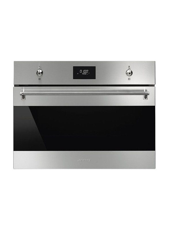 Smeg 40L Built in Stainless Steel Electric Oven, 3300W, SF4301MX, Black/Silver