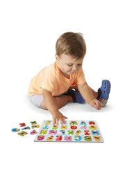 FunBlast Wooden English Alphabets Pegged Puzzle, Ages 3+