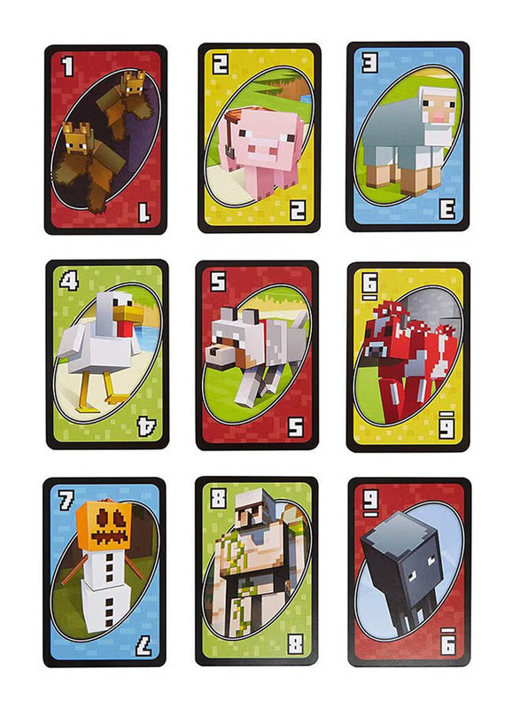 Mattel Games Uno Minecraft Card Game, FPD61, Ages 7+