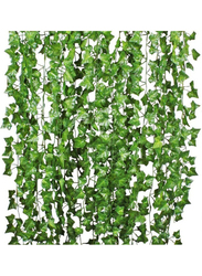 12-Piece Home Garden Artificial Ivy Fake Foliage Leaf, 2.1m, S2-0206, Green