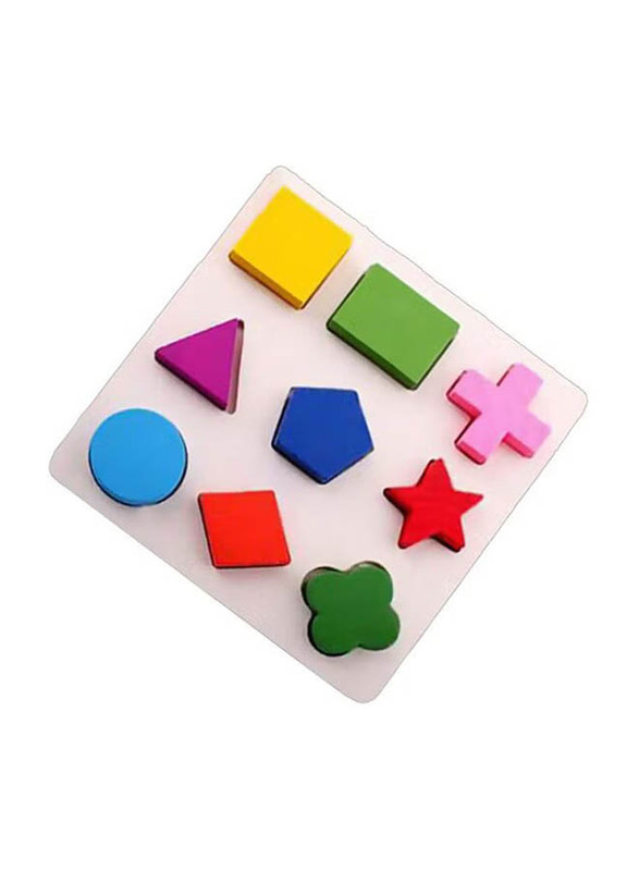 LW Geometric Wooden Puzzle, Multicolour