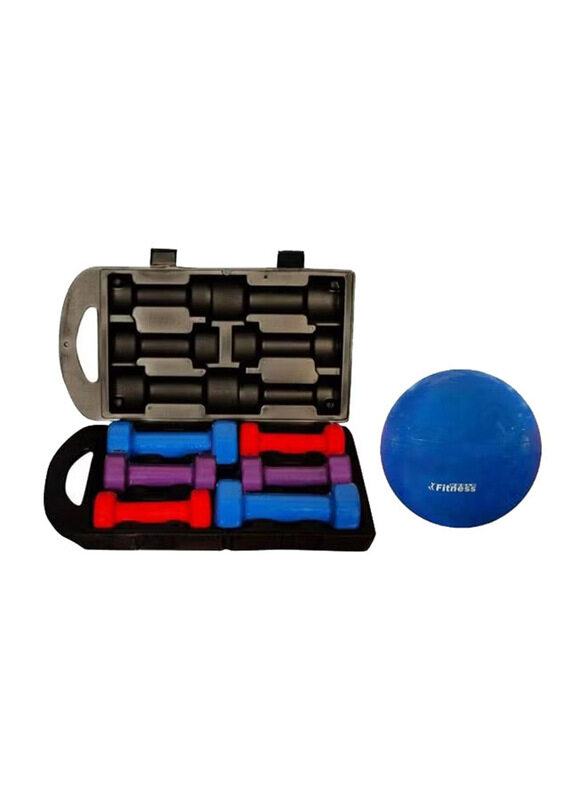 

Generic Fitness Dumbbells Set, 6 Pieces, 10 KG, Blue/Black/Purple/Pink