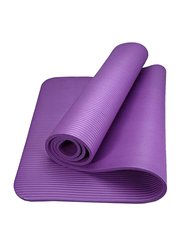 

Generic Yoga Mat Extra Thick High Density Exercise Yoga Mat for Pilates with Carrying Strap and Bag, 61Cm, Purple