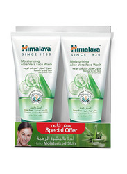 Himalaya Moisturizing Aloe Vera Face Wash & Cream Based Cleanser, 2 x 150ml