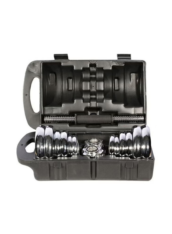 

Emfil Chrome Dumbbell Set, 18 Piece, Black/Silver