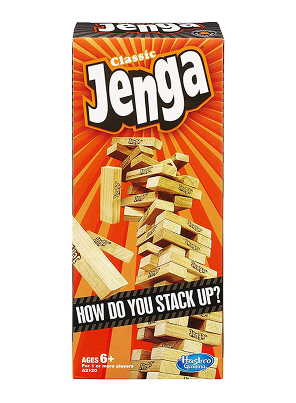 Hasbro Classic Jenga Stacking Blocks, 54 Pieces, Ages 6+