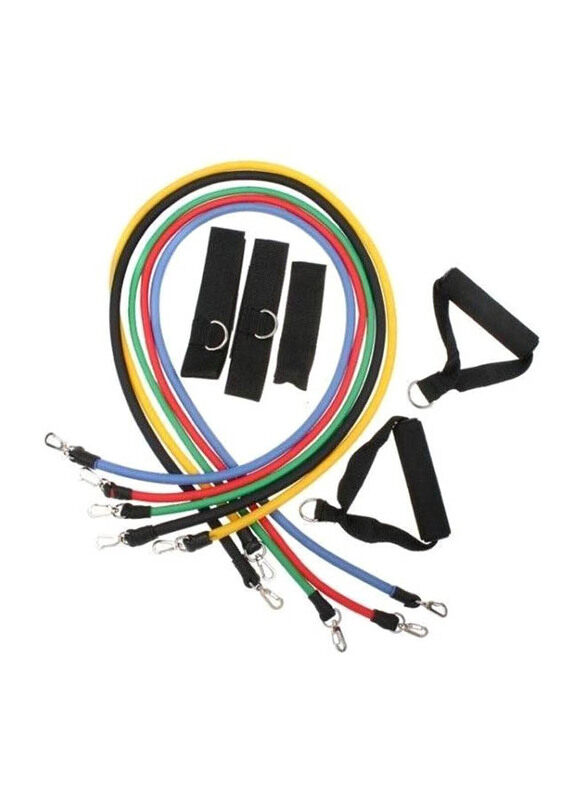 

Generic Pull Rope Fitness Exercises Resistance Bands Set, 11 Piece, Multicolour