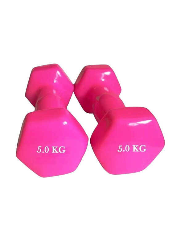 

Generic Vinyl Dumbbell Set, 2 x 5 KG, Pink