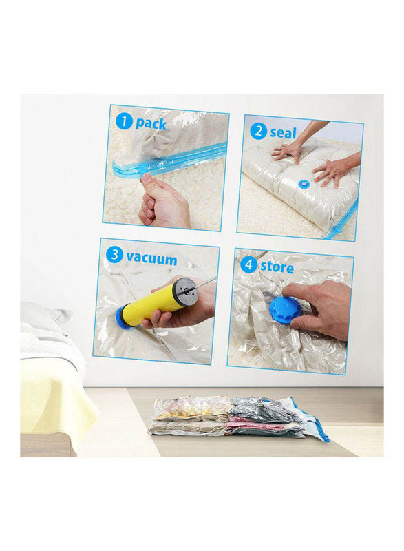 Clothes Storage Vacuum Bag with Hand Pump, 10 Pieces, ZJ122449, Multicolour