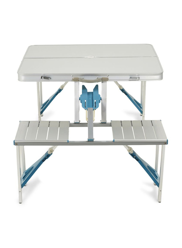 Aluminum Foldable Chair and Table Set, 85 x 35 x 2cm, Silver
