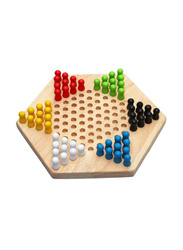 Unique Hexagon Wooden Checkers Game Set, Ages 3+