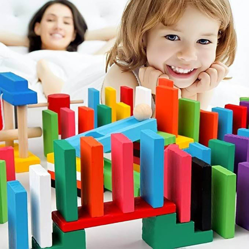 Wooden Dominos Blocks Set, Ages 6+, Multicolour