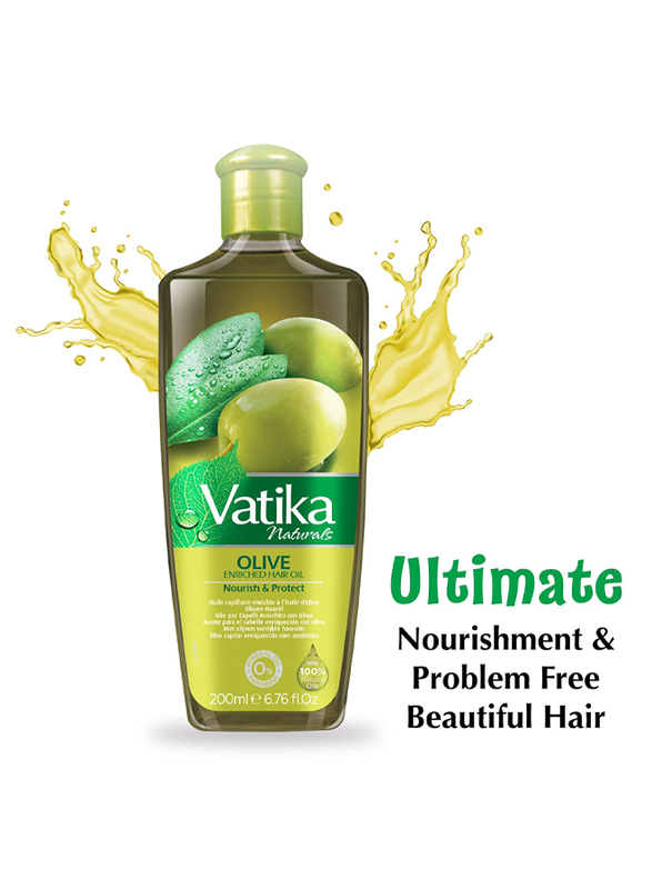 Vatika Naturals Olive Enriched Hair Oil for All Hair Type, 200ml