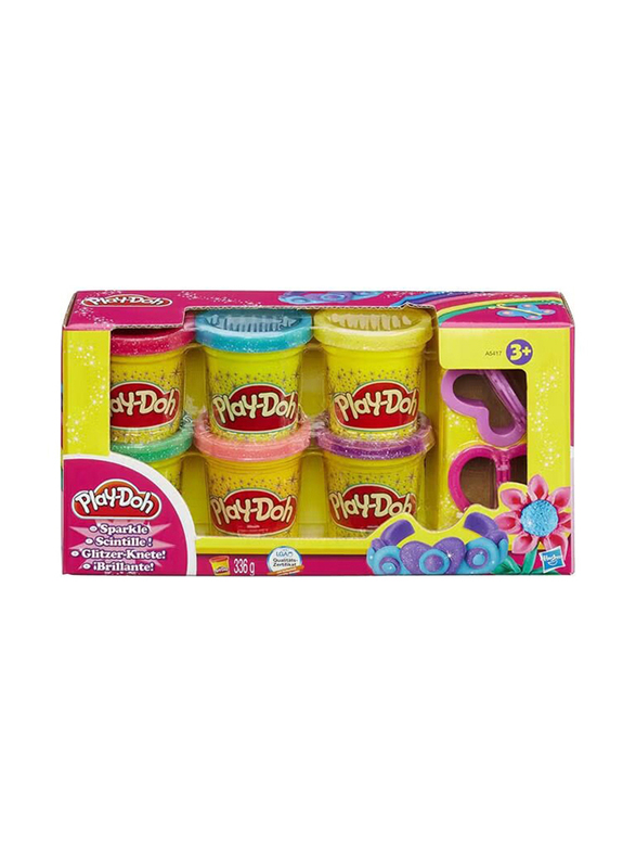 Play-Doh Sparkle Compound Collection Clay, Multicolour, 6 Piece, Ages 3+