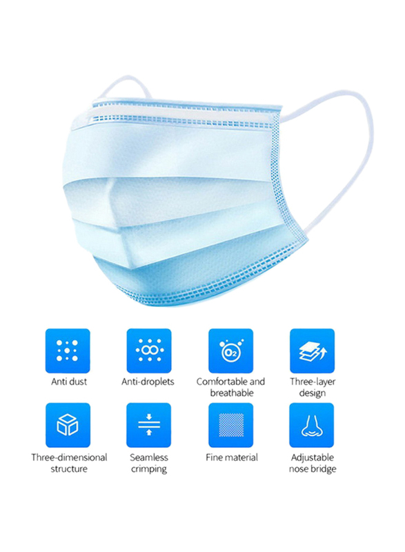 3-Layered Disposable Face Mask, 25-Piece