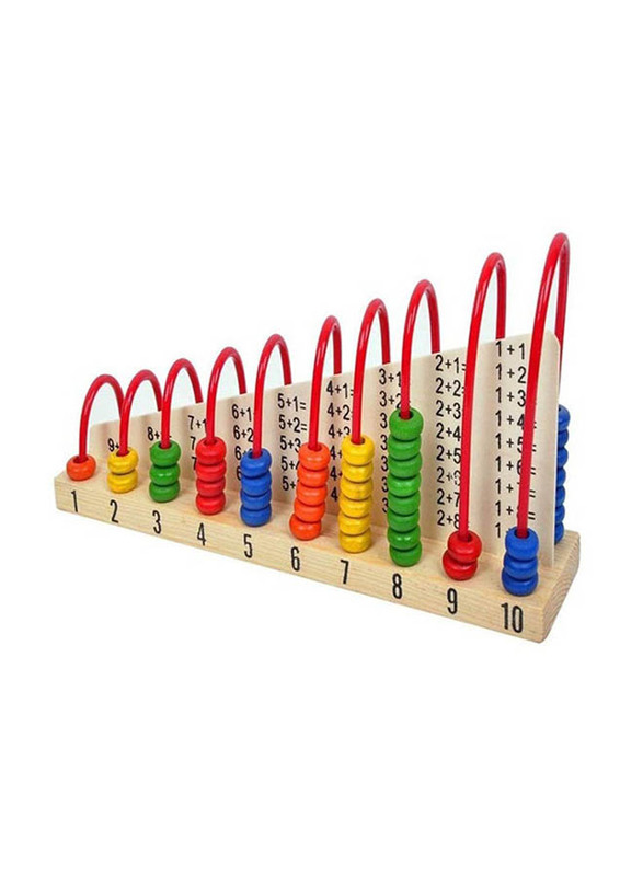 Wooden Child Abacus Counting Beads Maths Learning Educational Toy Set, Ages 4+