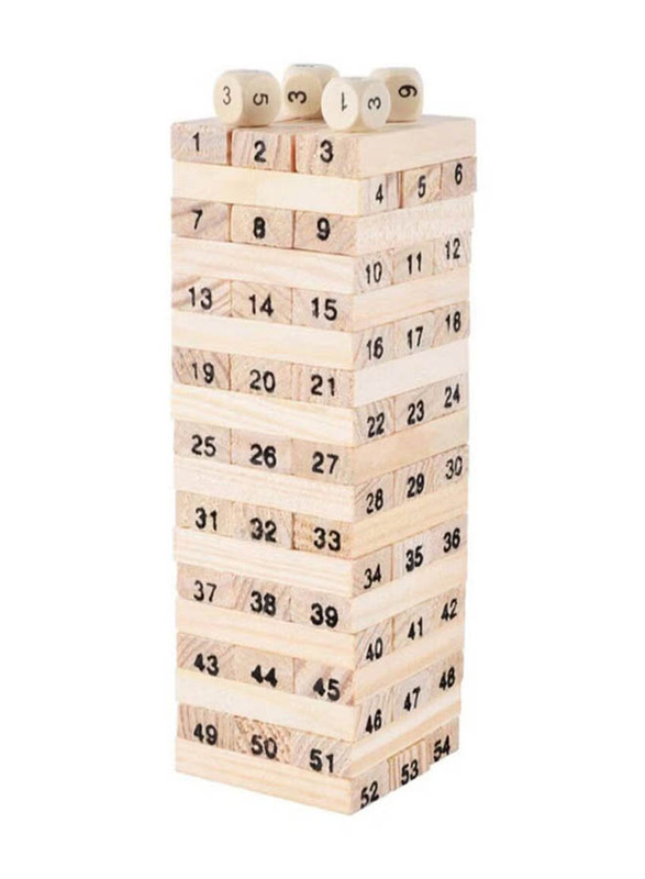 Unique Wooden Domino Tower Set, 54 Pieces, Ages 3+