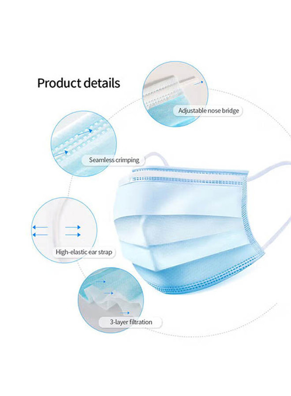 3-Layered Disposable Face Mask, 25 Pieces