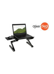 Foldable Laptop Table Stand with Mouse Pad And Cooling Fans, Black