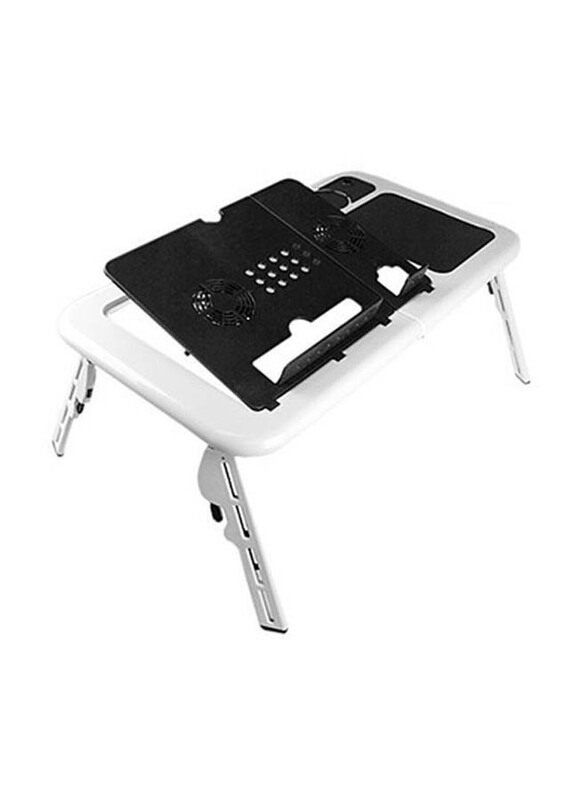 Laptop Table with Fan and USB, White