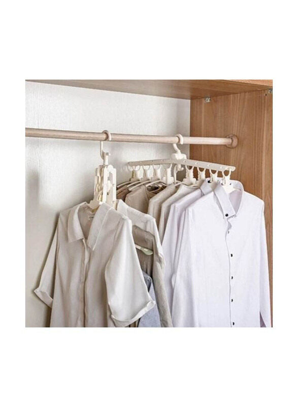 8-In-1 Foldable Hanger Organizer, Beige