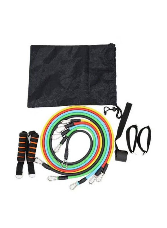 

Generic Fitness Exercise Resistance Band Set, 11 Pieces, Multicolour
