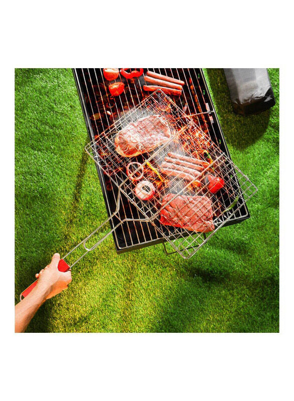 

Delcasa Foldable Portable Stainless Steel Barbecue Grill, DC2197, Silver