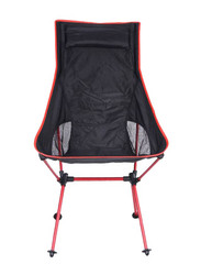 Portable Folding Camping Chair with Carry Pouch, Hc17013, Black/Red