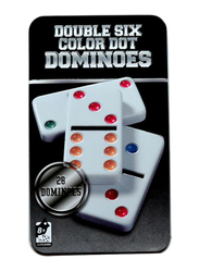 Dominoes Double Dot Dominoes Set with Tin Case, 28-Pieces, Ages 8+