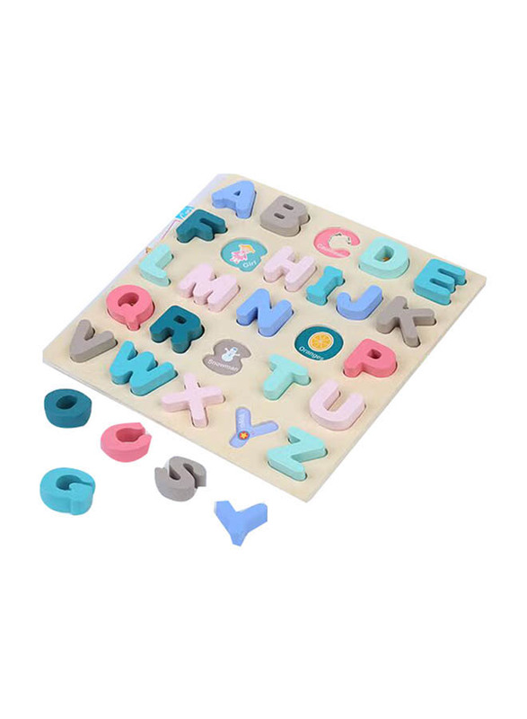 

Factory Price 26-Piece Premium Turquoise Wooden ABC Puzzle, Multicolour