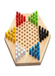 Wooden Hexagon Chinese Checkers Game Set, Ages 3+, 15276