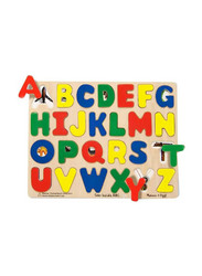 Melissa & Doug 26-Piece Wooden ABC Pegged Puzzle, Multicolour