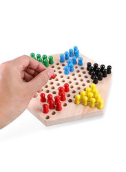 Chinese Checkers Game Wooden Marbles, Ages 6+