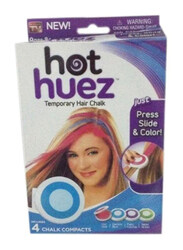As Seen On Tv Temporary Hot Huez Hair Color Chalk Set, 4 Pieces, Multicolour