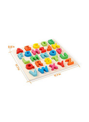 Candywood Wooden Alphabetical Early Education Learning Game Toy Set, 26 Pieces, Ages 3+, 30.48 x 30.48 x 2.54cm, Multicolour